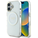 Dėklas Guess IML Metal Colored Circle Classic Logo MagSafe iPhone 16 / baltas