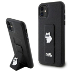 Karl Lagerfeld KLHCN61GSACHPK Gripstand Saffiano Choupette Hardcase iPhone 11/Xr 6.1" / juodas