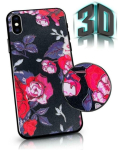 Mocco gėlės atgalinis dėklas 3D Apple Iphone 7 / 8 juoda