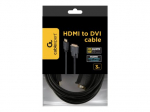 GEMBIRD CC-HDMI-DVI-10 HDMI į DVI vyri&scaron;kas-vyri&scaron;kas kabelis su auksu padengtais jungtimis 3m bulk pack