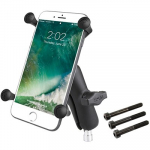 RAM Mounts X-Grip didelis telefono laikiklis su motociklo vairo spaustuko pagrindu