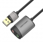 Vention USB i&scaron;orinis garso kortelė 0.15M Pilkas Metalinis Tipas