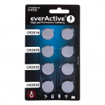 8 ličio baterijų rinkinys everActive (4 x CR2032, 2 x CR2025, 2 x CR2016)