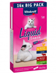 VITAKRAFT Cat Liquid-Snack with beef and chicken - kačių užkandžiai - 16 x 15g