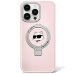 Karl Lagerfeld Ring Stand Choupette Head MagSafe galinio dangtelio dėklas Apple iPhone 15 Pro