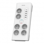 Philips SPN7060WA/60 apsauga nuo įtampos &scaron;uolių balta 6 AC lizdai 2 m