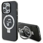 Karl Lagerfeld Ring Stand Karl&Choupettte MagSafe galinio dangtelio dėklas Apple iPhone 15 Pro