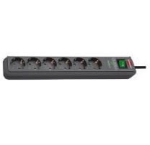 Power extension 5 m 6 AC outlet(s) Anthracite Eco-Line