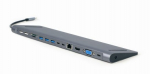 Gembird A-CM-COMBO9-01 USB Type-C 9-in-1 daugiaportinis adapteris, tamsiai pilka