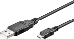 USB A iki USB Micro B kabelis, 2.0 versija, juodas, 0.6m