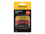 Intenso Rainbow Line 32GB USB 2.0 atmintinė juoda raudona geltona
