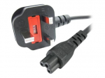 StarTech.com 6ft (2m) JK ne&scaron;iojamojo kompiuterio maitinimo kabelis, BS 1363 į C5 dobilo lapo formos, 2.5A 250V, 18AWG, ne&scaron;iojamojo kompiuterio pake...