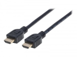 Manhattan HDMI kabelis su Ethernet (CL3 klasės, tinkamas montuoti sienoje), 4K@60Hz (Premium High Speed), 5 m, vyras-vyras, juodas, Ultra HD 4k x 2k