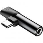 Baseus CATL41-01 adapteris Type-C į Type-C / 3.5 mm juodas