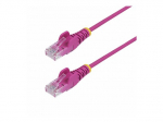 Startech 2.5m rožinis plonas CAT6 Ethernet kabelis, be kabliukų, 28AWG, LSZH CAT 5/5e/6 neekranuotos sukimosi poros (UTP) 2.5m rožinė jungtis