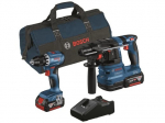 Bosch Professional kombinuotų įrankių rinkinio komplektas GSR 18V-45 + GBH 18V-22 2x4Ah
