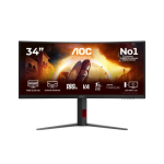 AOC G4 CU34G4/69, 86,4 cm (34"), 3440 x 1440 pikselių, 1 ms, juodas, raudonas