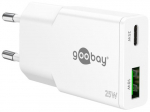 Goobay Slim 2-portų USB GaN įkroviklis 25W PD balta
