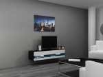 Cama TV spinta VIGO NEW 30/140/40 juoda/balto blizgio