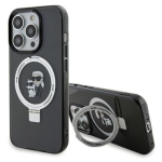 Karl Lagerfeld Ring Stand Karl&Choupettte MagSafe galinio dangtelio dėklas Apple iPhone 15 Pro Max