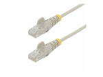 StarTech.com 15m pilkas plonas CAT6 Ethernet kabelis, be kabliukų, 28AWG, LSZH CAT 5/5e/6 neekranuota sukiojama pora (UTP) 15m &scaron;achto kabelis pilkas