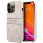 Guess GUHCP13L4GDPI kietasis dėklas 4G Stripe iPhone 13 Pro / 13 6,1" / rožinis