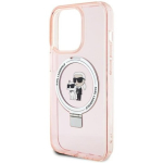 Karl Lagerfeld Ring Stand Karl&Choupettte MagSafe galinio dangtelio dėklas Apple iPhone 15 Pro Max