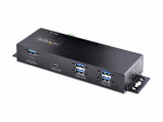 StarTech.com 7 prievadų pramoninis USB &scaron;akotuvas 10Gbps, metalas, montuojamas, TAA