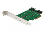 StarTech.com 3-portų M.2 SSD (NGFF) adapterio korta - palaiko 1x PCIe (NVMe) M.2 SSD, 2x SATA III M.2 SSD - PCIe 3.0 adapteris (PEXM2SAT32N1) sąsaja
