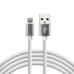 everActive laidinis USB Lightning 1m - balta, silikoninė, greitas įkėlimas, 2,4A - CBS-1IW