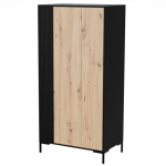 Cama MERCI spinta 90 x 55 x 184 cm juoda/tamsus ąžuolas Artisan