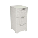 CURVER Rattan 206314 saugykla su 3 &times; 14 L stalčiais, kreminė