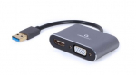 Cablexpert USB vaizdo adapteris A-USB3-HDMIVGA-01 USB 3.0 Type-A 0,15 m