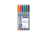 STAEDTLER Lumocolor žymeklis juodas mėlynas žalias raudonas