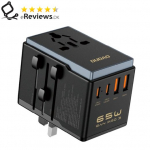 Dudao A65Pro universalus kelioninis adapteris 65Watt GaN 2xUSB-C + 2xUSB-A juodas