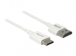 Delock Slim High Quality HDMI kabelis su Ethernet 1m Baltas