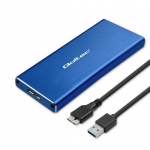 Qoltec 51832 dėklas M.2 SSD diskui SATA NGFF USB 3.0 Super speed 5Gb/s 2TB mėlynas