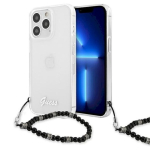 Guess GUHCP13LKPSBK Kietasis dėklas iPhone 13 Pro / 13 6,1" / Skaidri juoda perlų