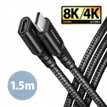 LAIDELO USB-C PRILIEDINIMAS 1.5M/JUODA BUCM32-CF15AB AXAGON