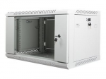 Lanberg Rack spinta 19" sieninis montavimas 6U/600x450 (plok&scaron;čias paketas) su stiklinėmis durimis WF01-6406-10S pilka