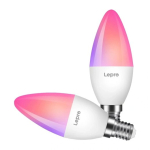 LED lempų LEPRO BC1--2-W E14 Wi-Fi Bluetooth