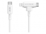 HyperJuice Lightning kabelis 1.5m Baltas