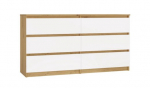 M6 MALWA &Scaron;ONINĖ SPINTELĖ 140 CM 6 DĖŽŲ OAK ARTISAN/BALTA