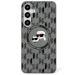 Karl Lagerfeld Button Karl&Choupette Heads On KL Pattern MagSafe dėklas Samsung Galaxy S25