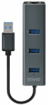 Savio AK-57 USB-A į 3x USB-A HUB su RJ-45 Gigabit Ethernet adapteriu 5000 Mbit/s Juodas