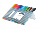 STAEDTLER triplus 334 Fineliner juoda mėlyna ruda pilka žalia oranžinė rožinė violetinė raudona geltona