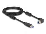 DeLOCK de&scaron;inysis kampas USB-A į USB-B kabelis 2m juodas