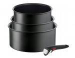 Aliuminio TEFAL puodų rinkinys, 4 vnt L7649453 Ingenio Ultimate Juodas