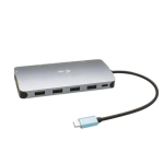 I-TEC USB-C Metal Nano Dock 2xDP 1xHDMI 1xGLAN 1xAudio/Mic 2xUSB 3.1 2xUSB 2.0 1xUSB-C duomenų 1xUSB-C 100W PD, pasirinktinis maitinimo &scaron;altinis