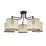 Pakabinamas &scaron;viestuvas TOPI lampshade 5x40 W E27, juodos ir kreminės spalvos